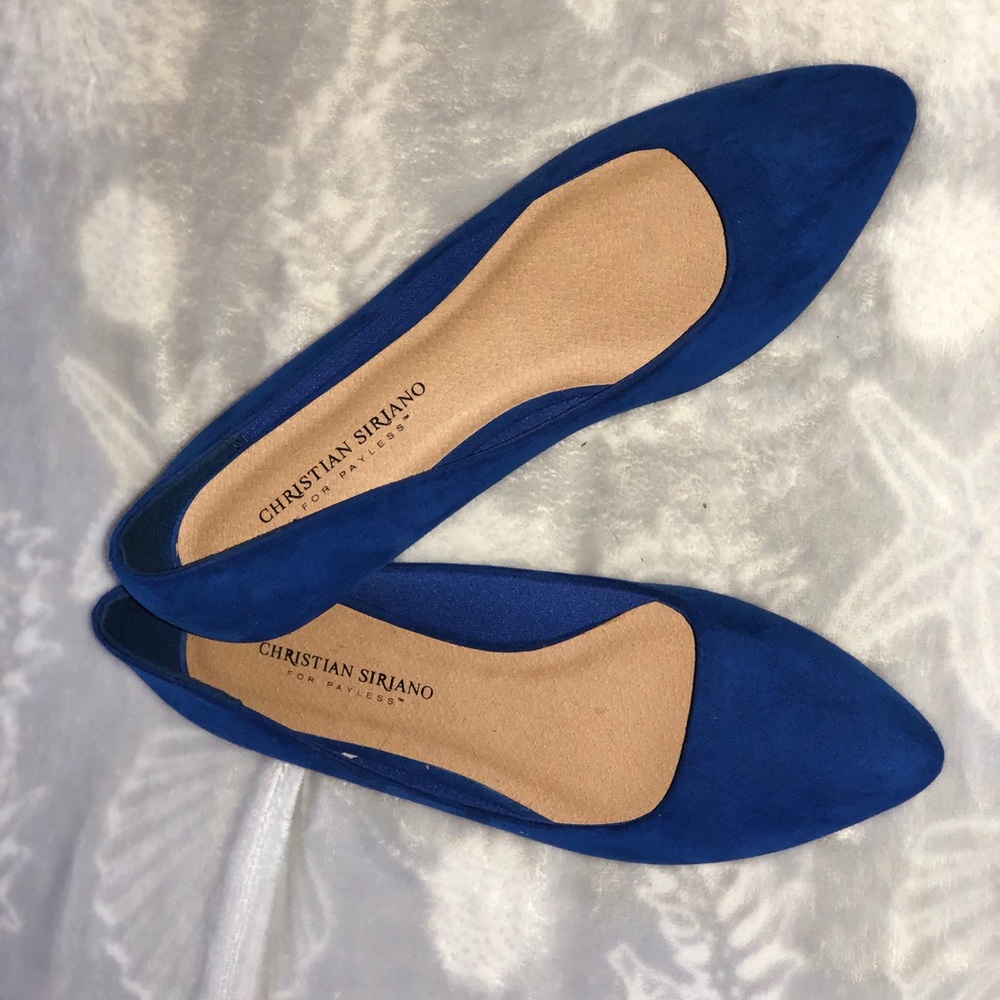 Christian Siriano Suede Blue Flats